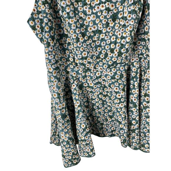 Shein Curve 1X Cami Fit & Flare Peplum Tank Top Chiffon Daisy Floral Sweetheart - Picture 4 of 6